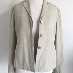 Ralph Lauren Silk and Linen 3-Button Blazer Jacket